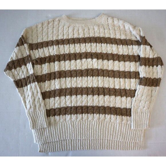 Pilcro x Anthropologie Women Sz M Neutral Oversized Longline Stitch Sweater - Picture 1 of 8